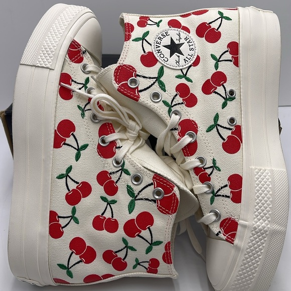 Converse WMNS CTAS LIFT HI
EGRET/RED/GREEN Cherry A08096C Platforms Sneakers - Picture 11 of 16